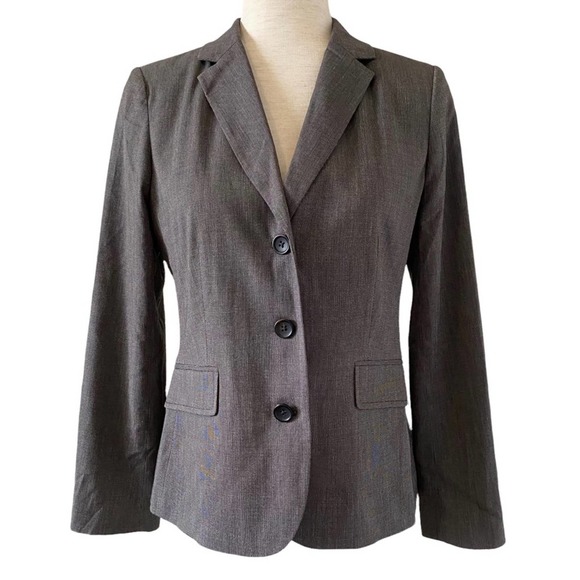 Banana Republic Gray Lightly Structured Blazer Jacket Size 6P Career Business - Picture 3 of 8